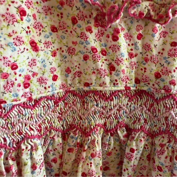 Five Little Monkeys Childrens Clothing Toddler Girls Floral Smocked Dress Size 3 - Picture 2 of 11